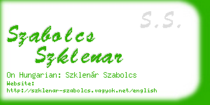 szabolcs szklenar business card