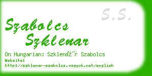 szabolcs szklenar business card